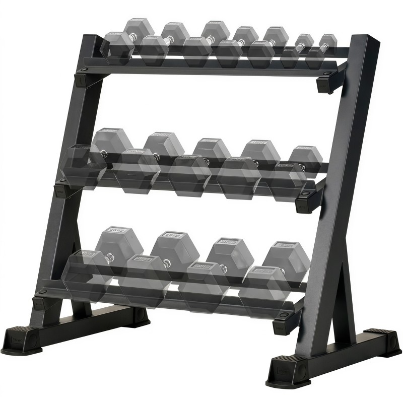 Home Gym Floor - 3-Tier Adjustable Dumbbell Rack (35.4in /