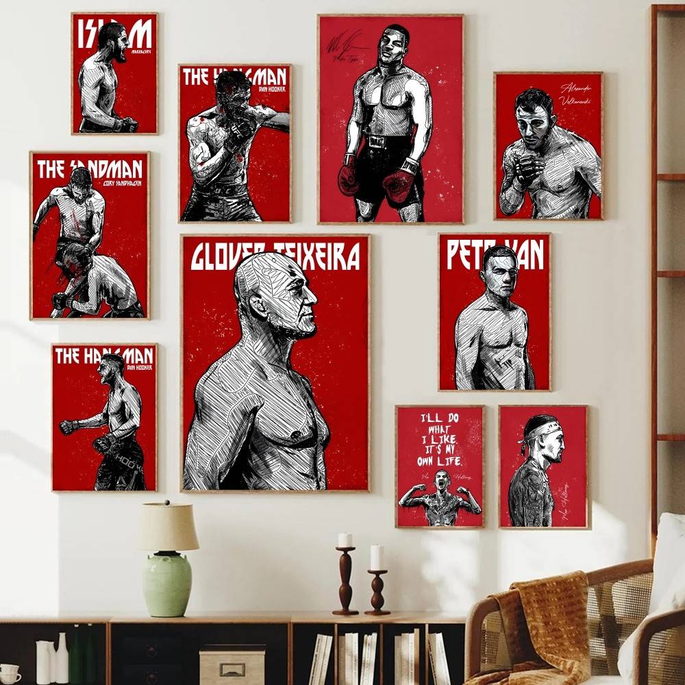 Home Gym In Garage - Combat Athlete Paper Poster Grunge Fighter