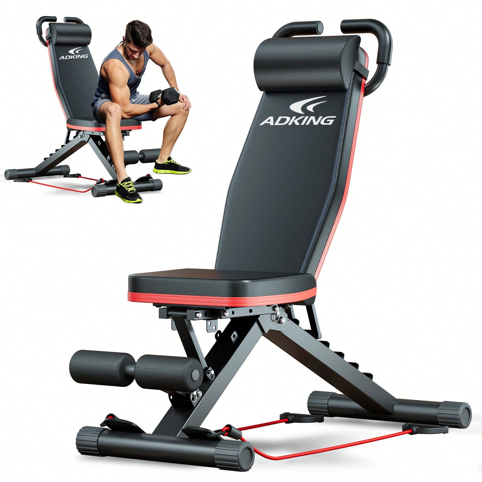 Home Gym With Leg Press - Standard Weight Bench, Bench Press Set