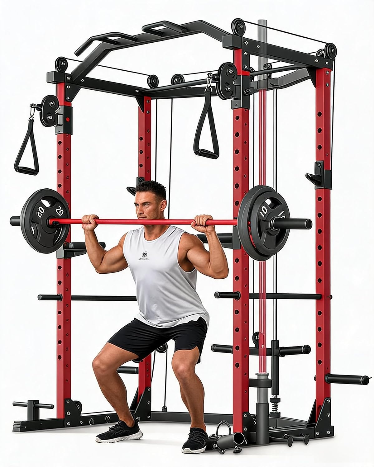 Home Gym Rack With Cables - Power Cage, Multi-Functional Power Racks for