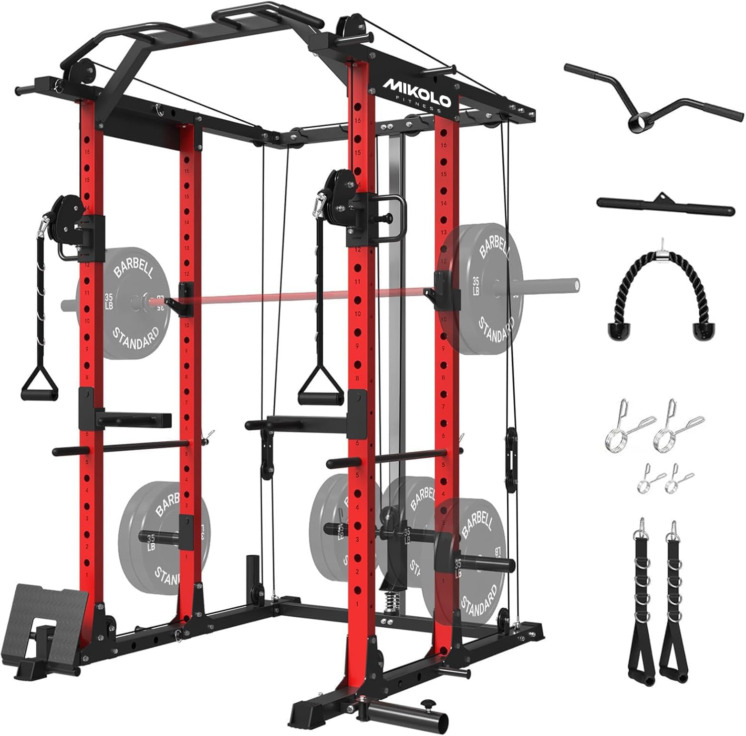 Home Gym Lat Pulldown - Power Cage with Cable Crossover &