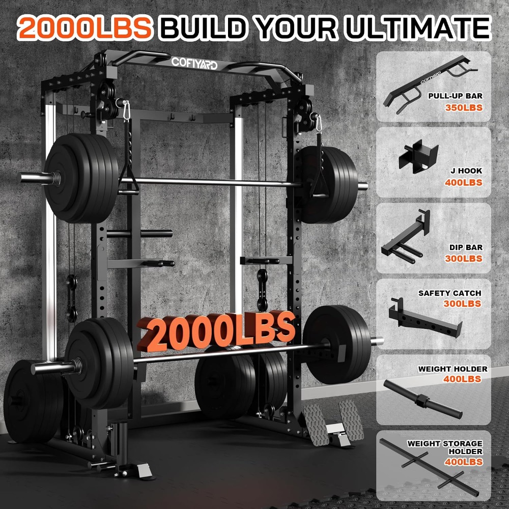 Multi Function Squat Power Cag - Home Gym Rack With Cables 评论和价格