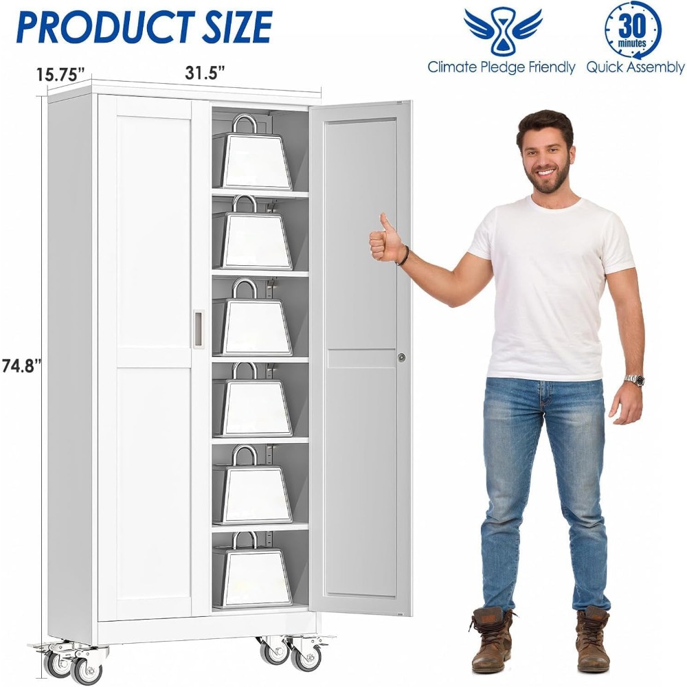 Lockable 75” Steel Tool Cabine - Home Gym In Garage 评论和价格