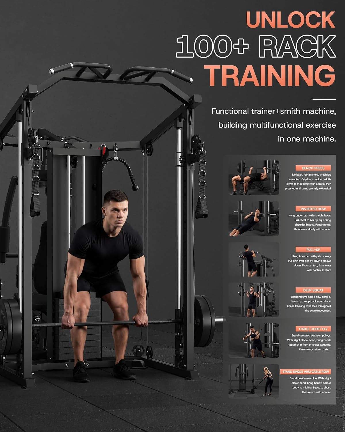 DM01 Dual-Station Smith Machin - Home Gym One Machine 评论和价格