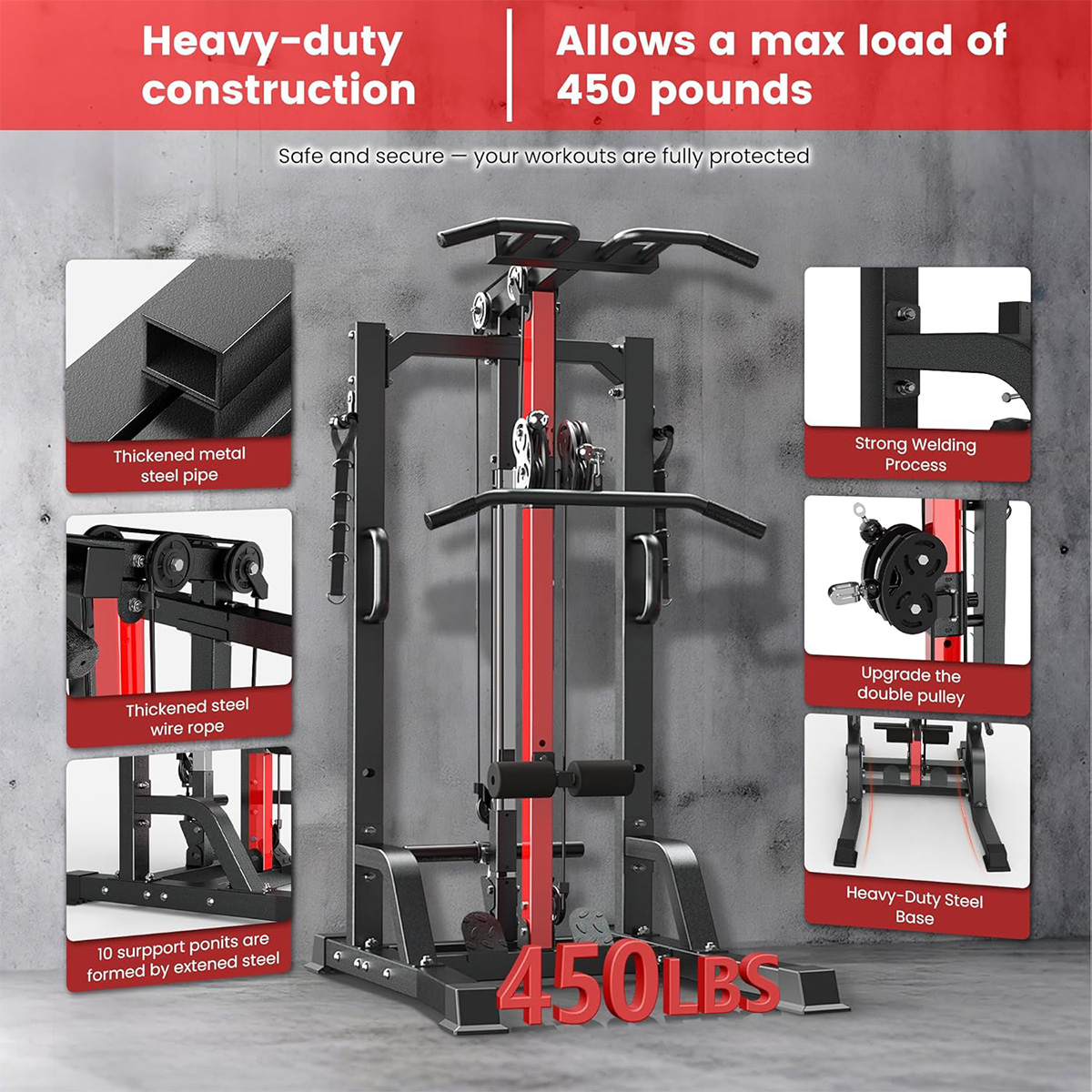 Pooboo Home Gym Machine - High - Home Gym Lat Pulldown 评论和价格