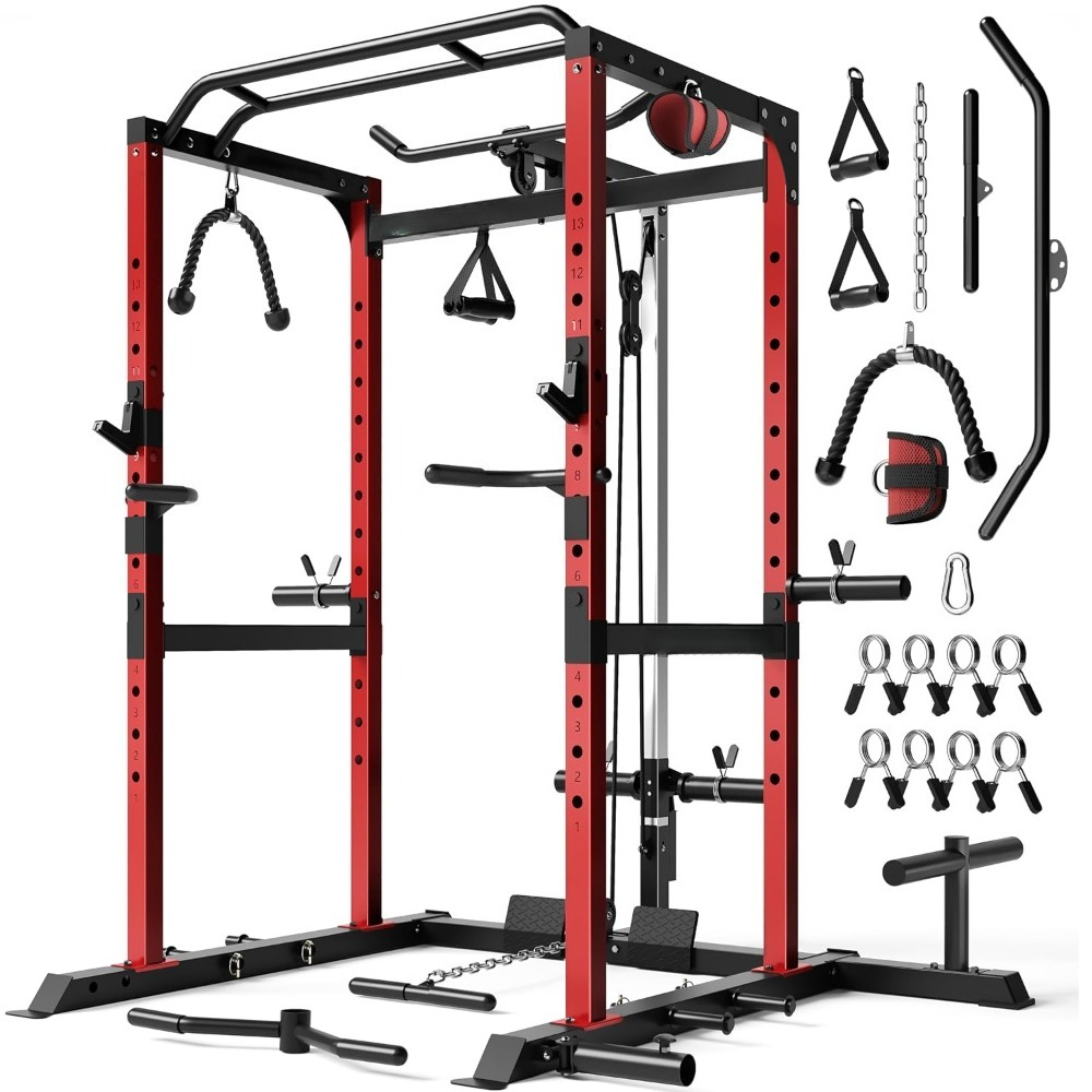 2000LBS Multi Function Squat P - Home Gym Rack With Cables 评论和价格