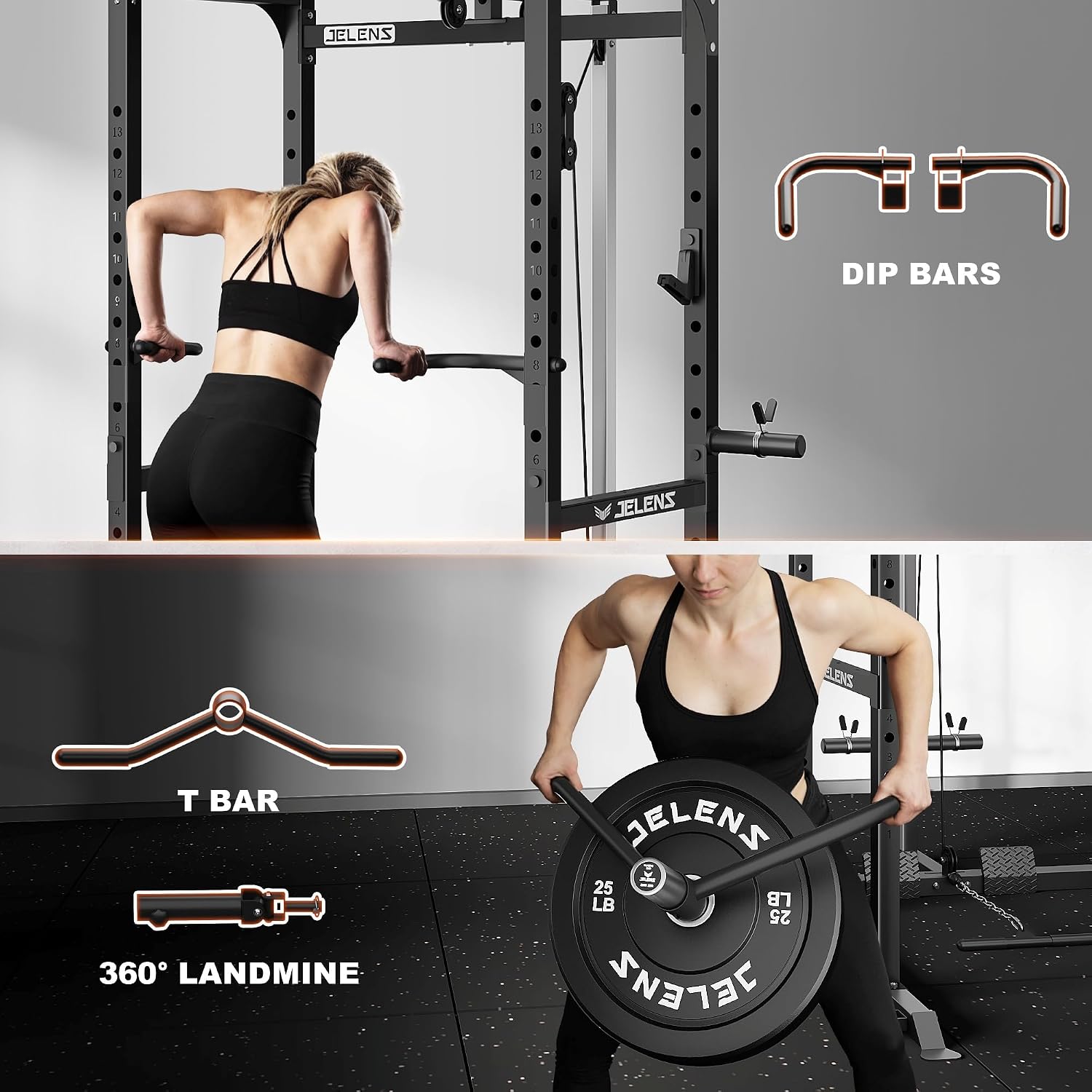 Multi-Function Power Rack with - Home Gym Rack With Cables 评论和价格