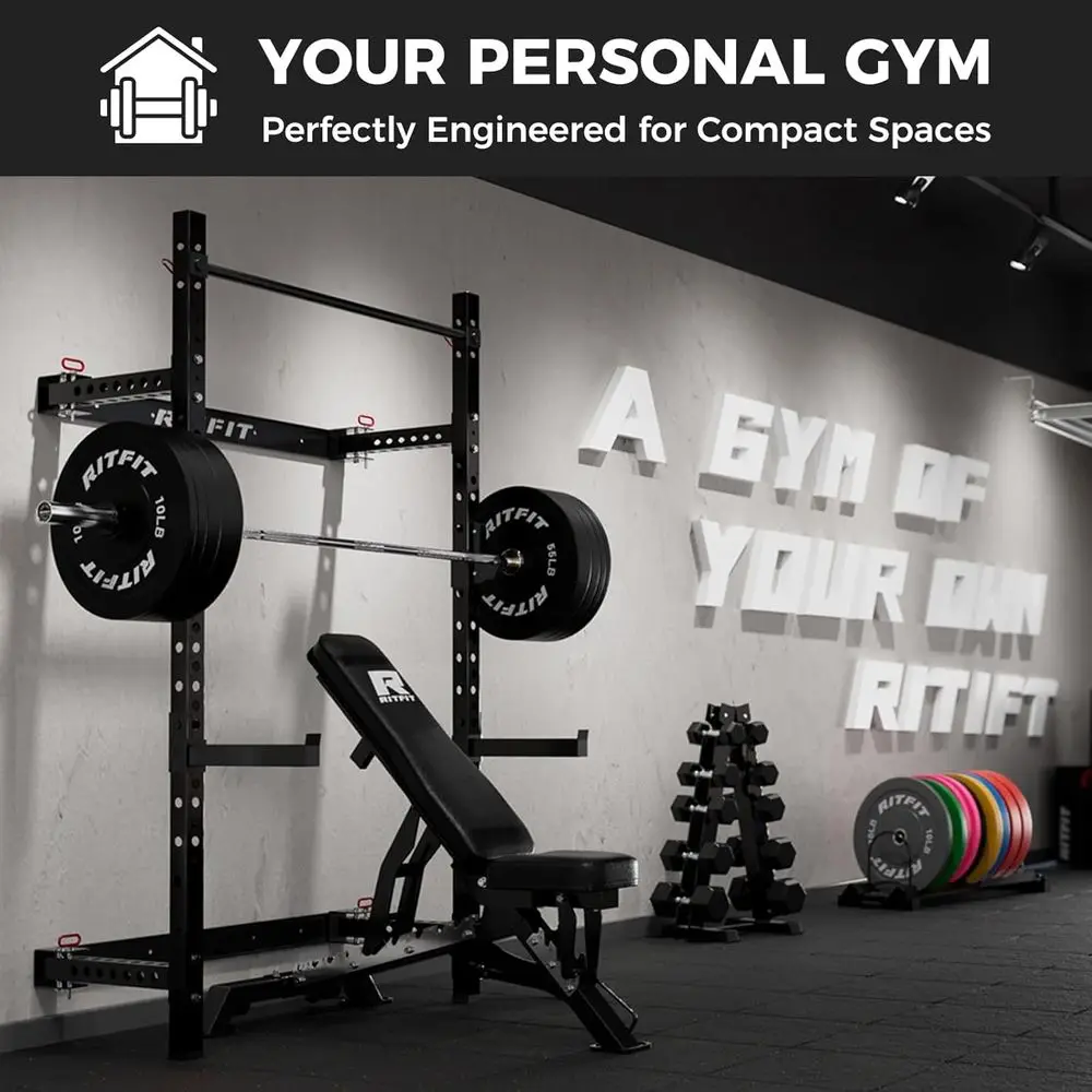 Compact Wall-Mounted Squat Rac - Home Gym Designs 评论和价格
