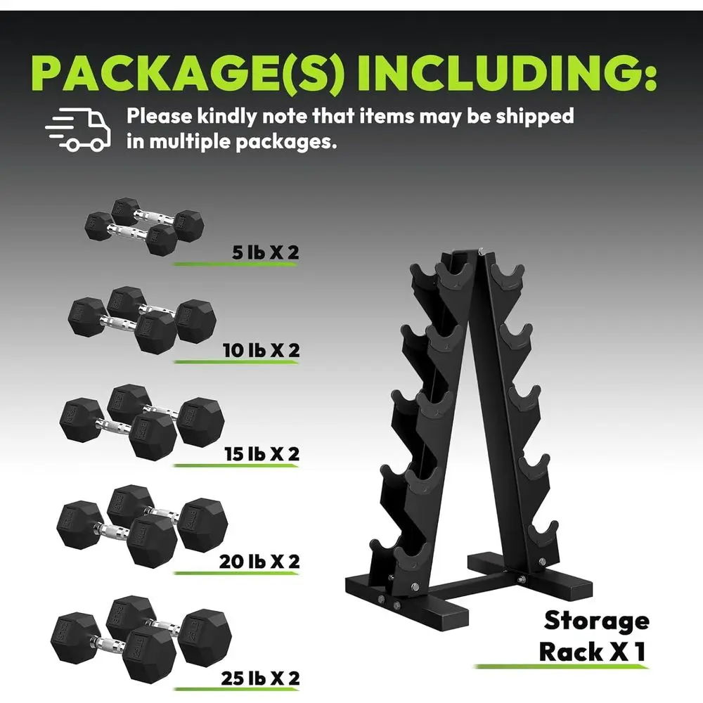 Hex Dumbbells with A-E Rack, 1 - Home Gym Designs 评论和价格