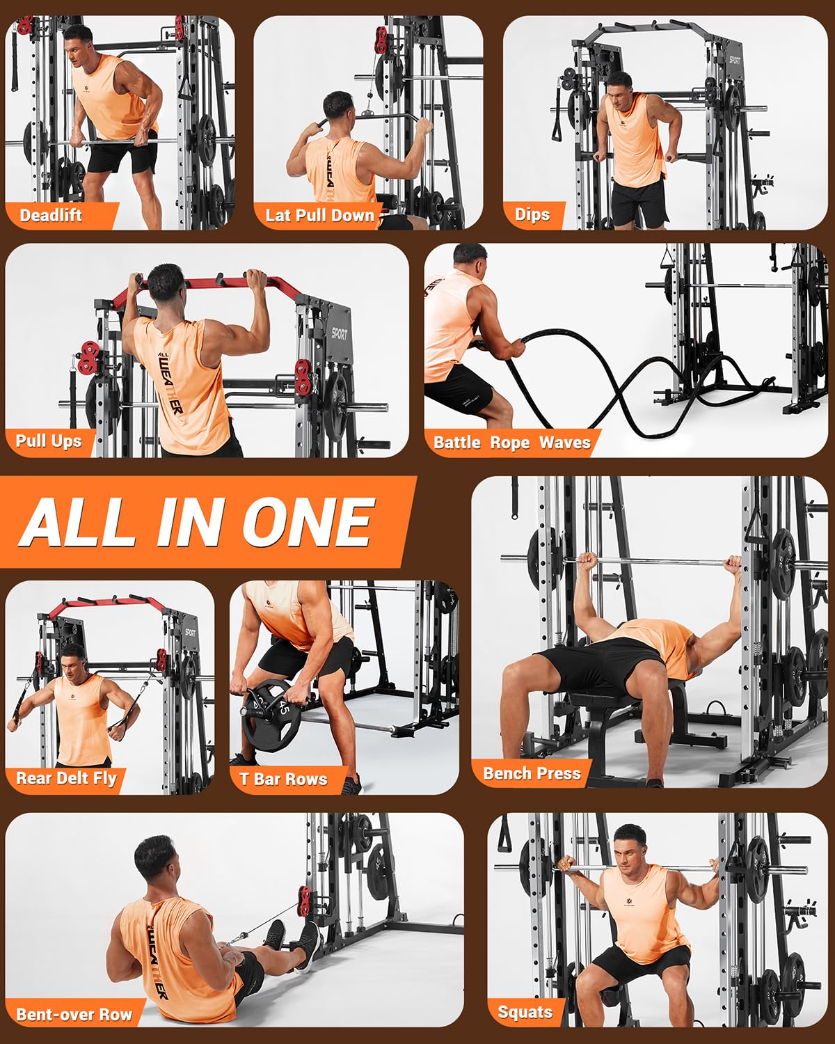 All in One Smith Machine Home  - Home Gym Lat Pulldown 评论和价格