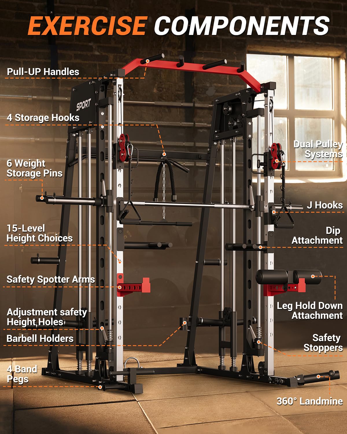 All in One Smith Machine Home  - Home Gym Lat Pulldown 评论和价格