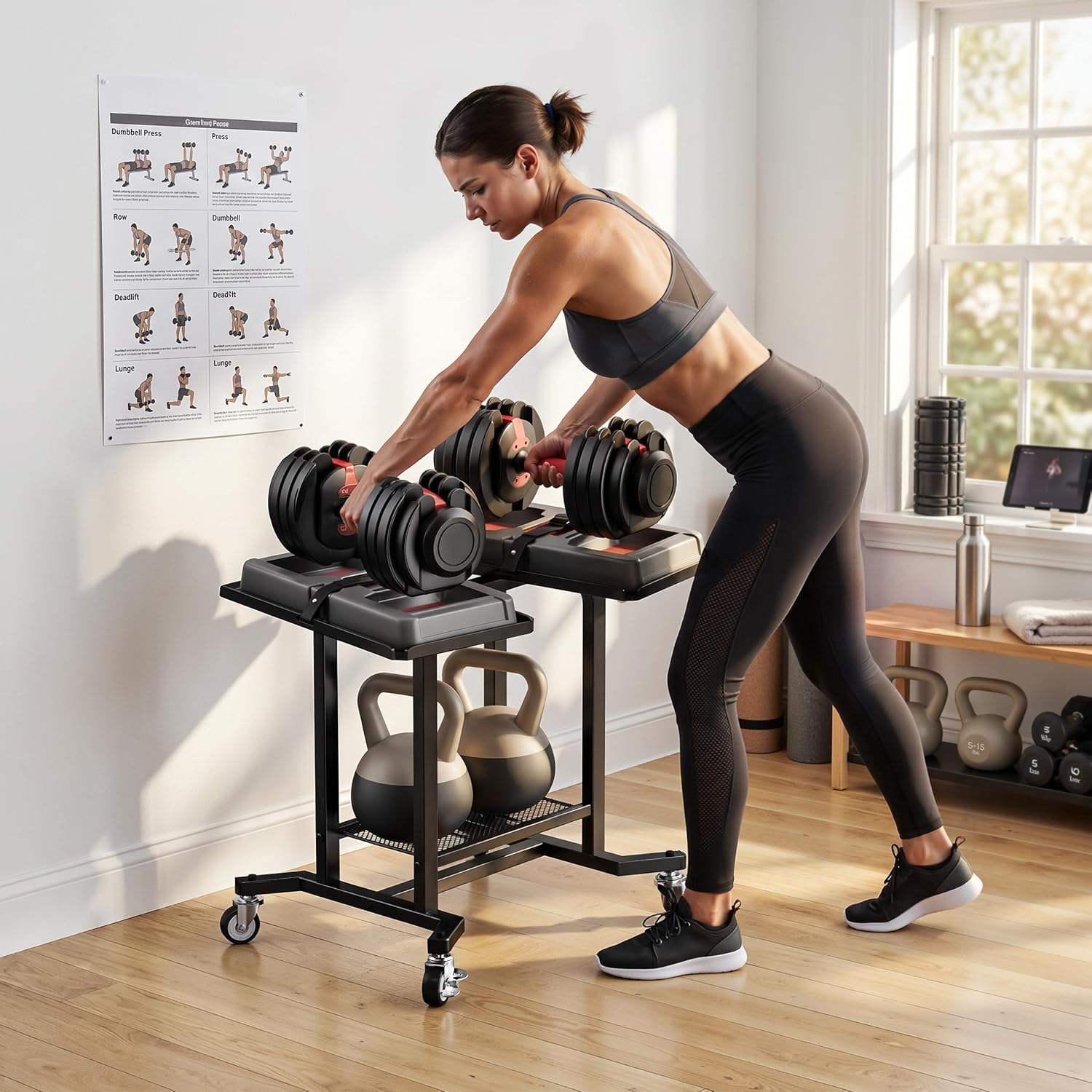 Adjustable Dumbbell Rack Stand - Home Gym Floor 评论和价格