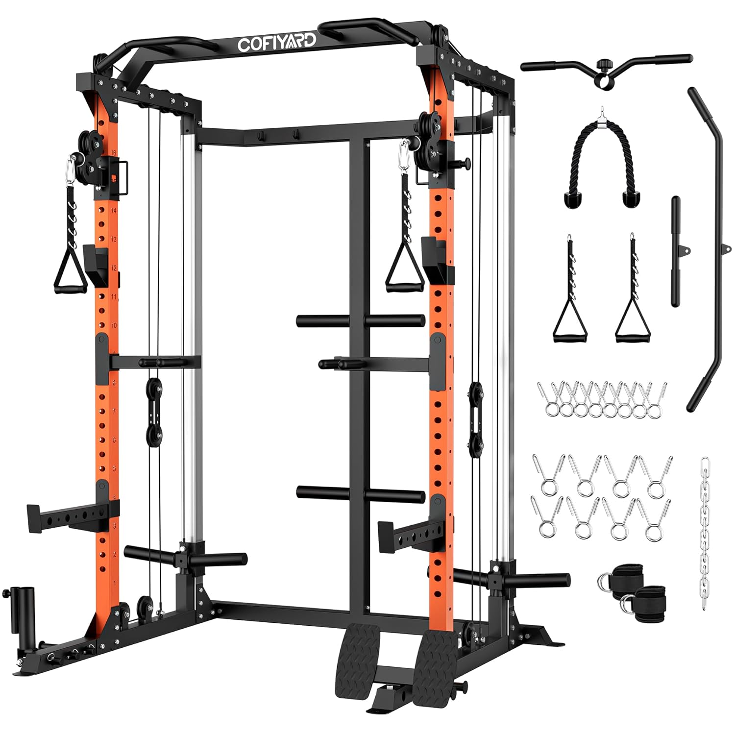 Power Cage, Power Rack with Du - Home Gym Rack With Cables 评论和价格