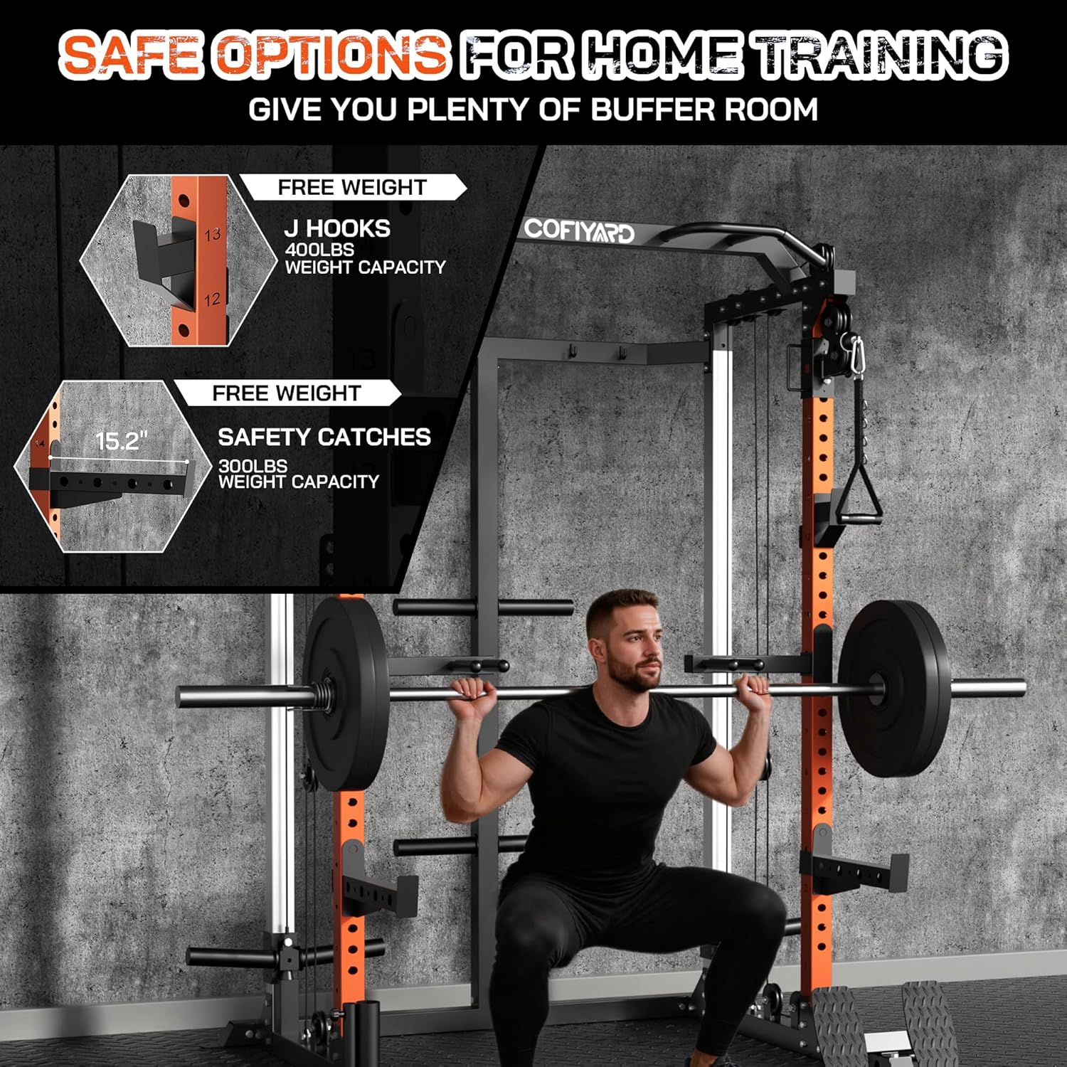 Power Cage, Power Rack with Du - Home Gym Rack With Cables 评论和价格