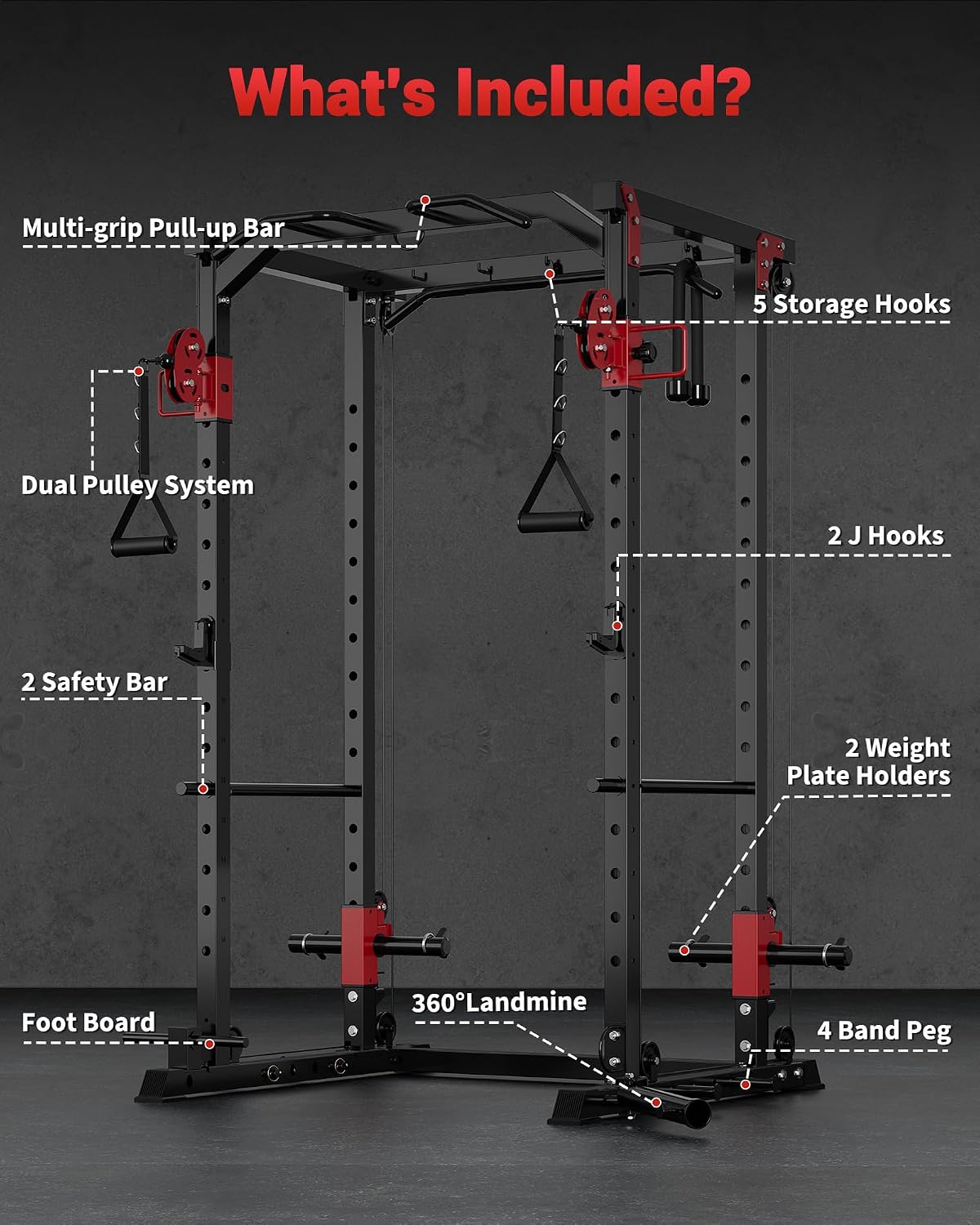 Multi-Functional Power Rack fo - Home Gym Rack With Cables 评论和价格