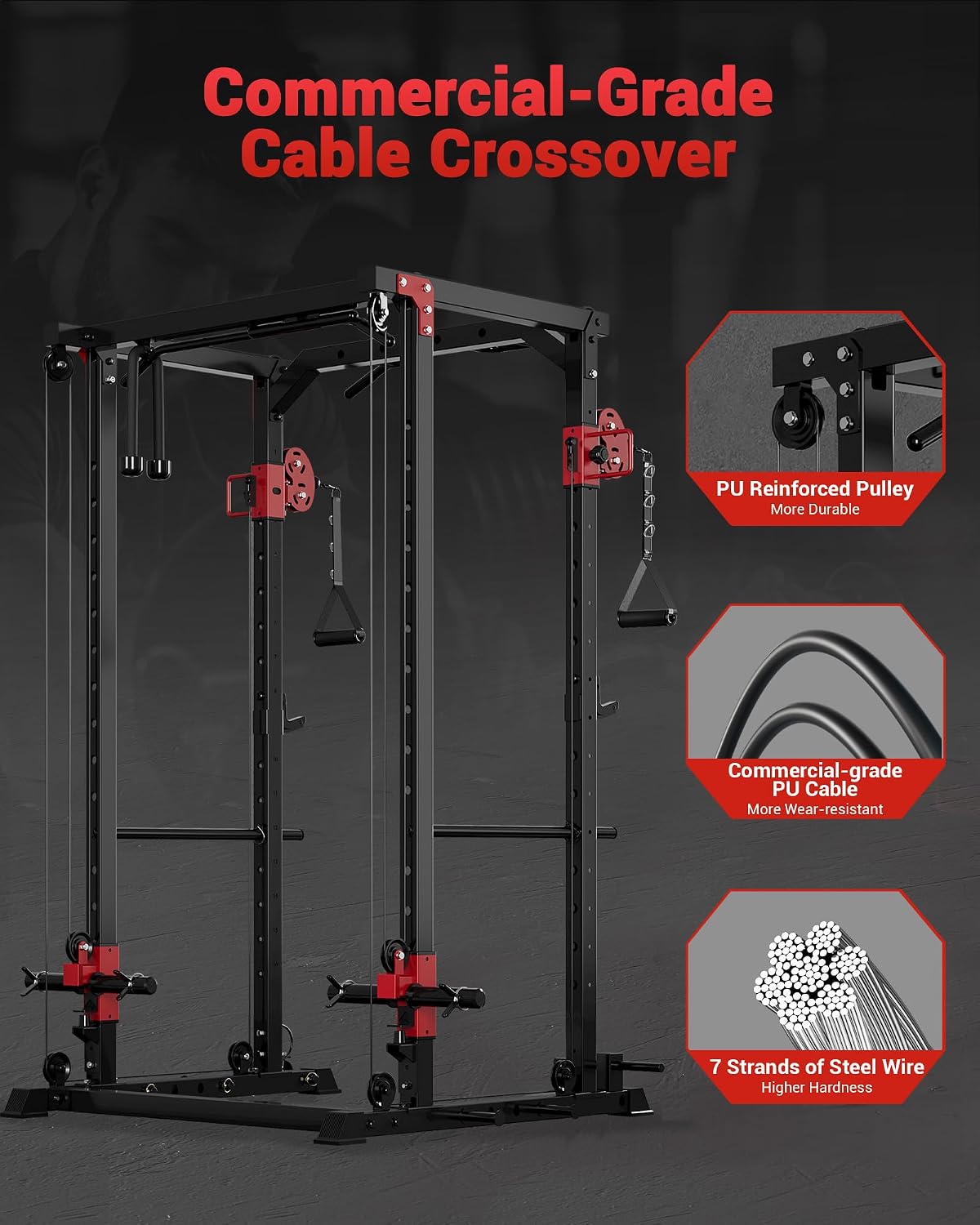 Multi-Functional Power Rack fo - Home Gym Rack With Cables 评论和价格