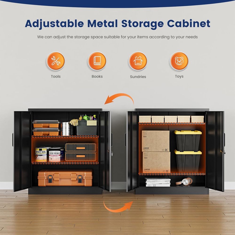 35.5 Lockable Steel Storage Ca - Home Gym In Garage 评论和价格