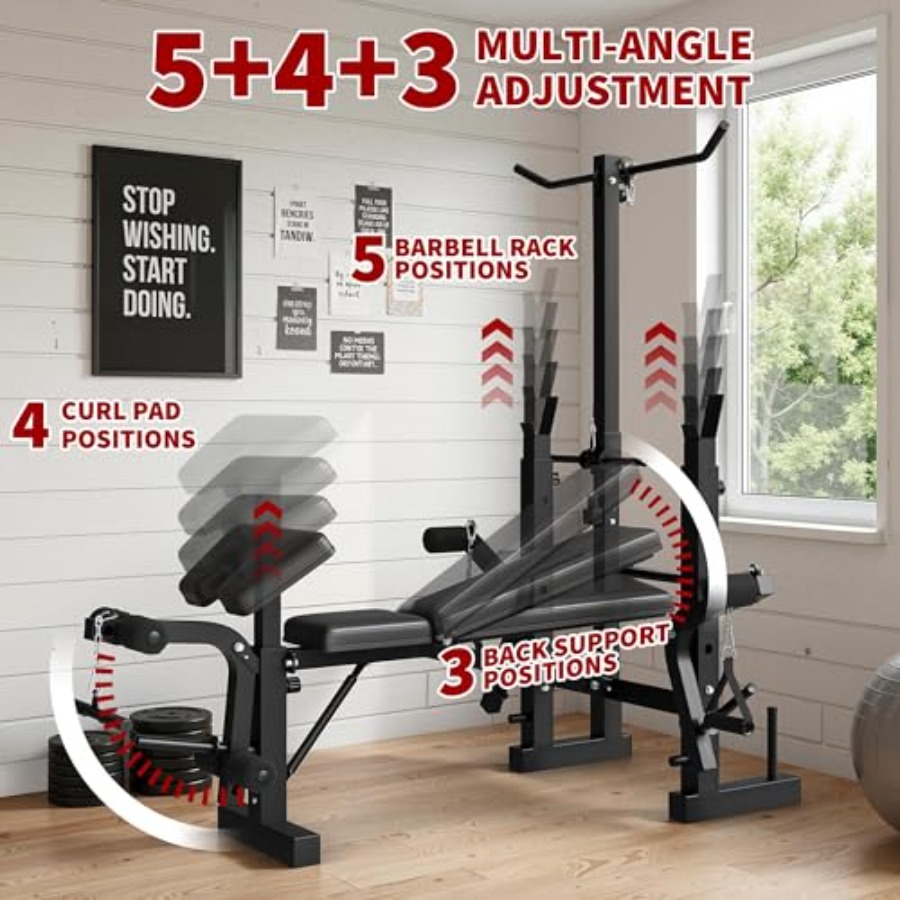 Home Gym Weight Bench Set: Ste - Home Gym With Leg Press 评论和价格