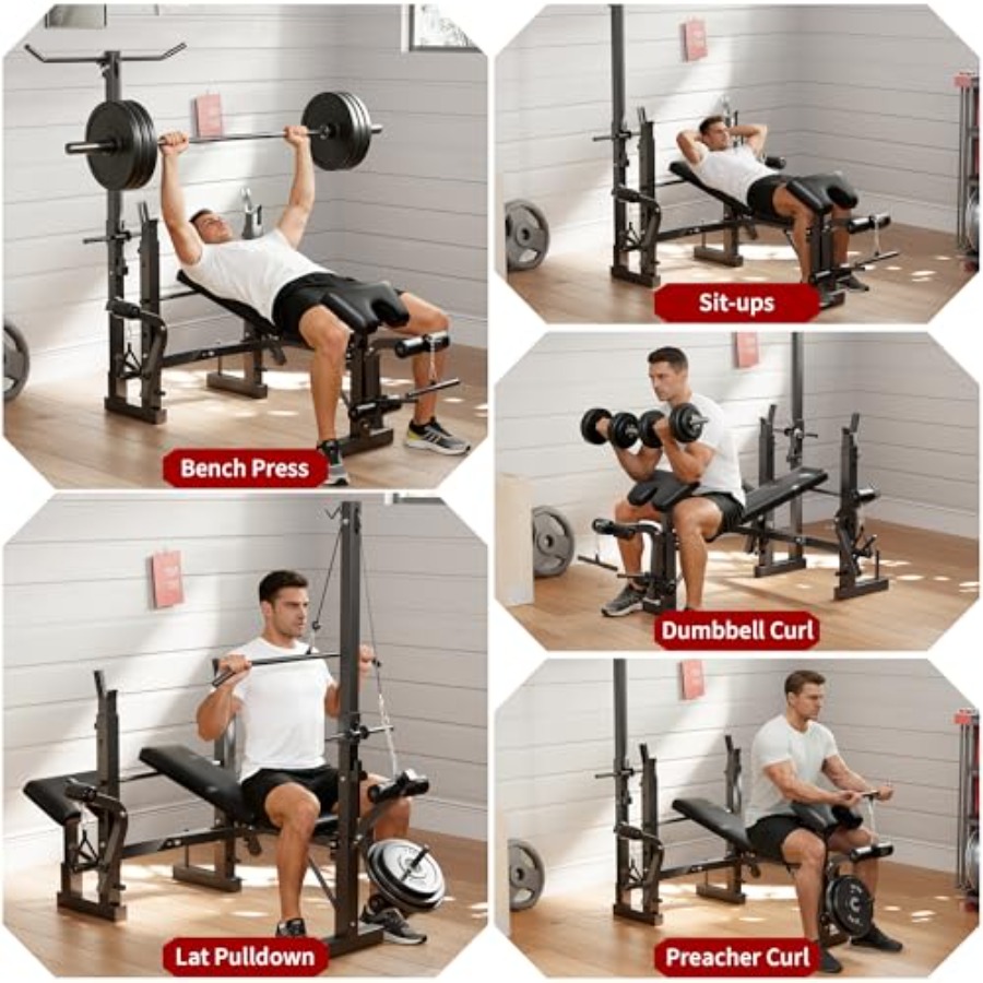 Home Gym Weight Bench Set: Ste - Home Gym With Leg Press 评论和价格