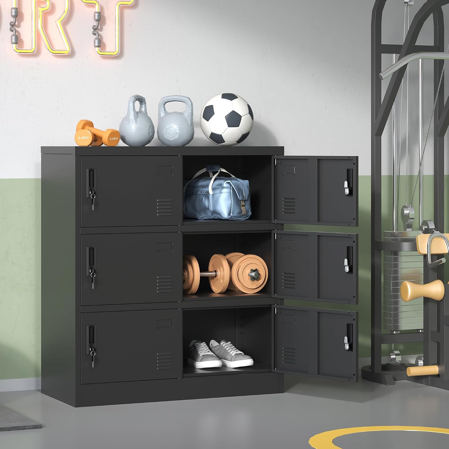 Metal Lockers For Employees Of - Home Gym In Garage 评论和价格