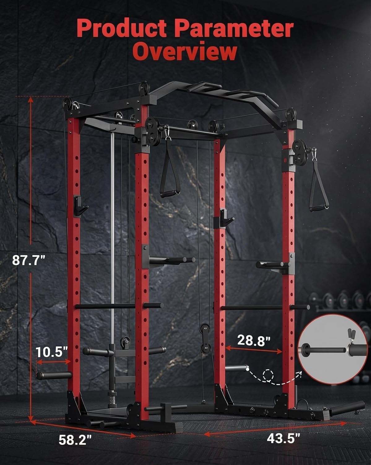 Power Cage, Multi-Functional P - Home Gym Rack With Cables 评论和价格