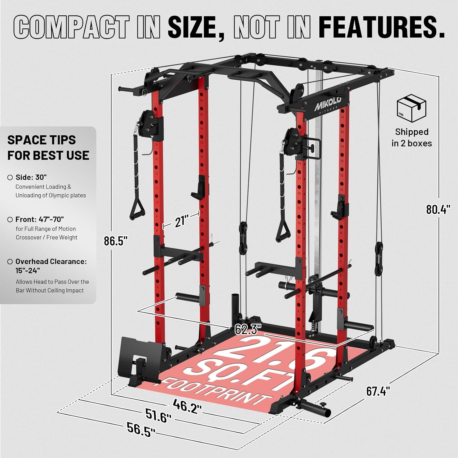 Power Cage with Cable Crossove - Home Gym Lat Pulldown 评论和价格