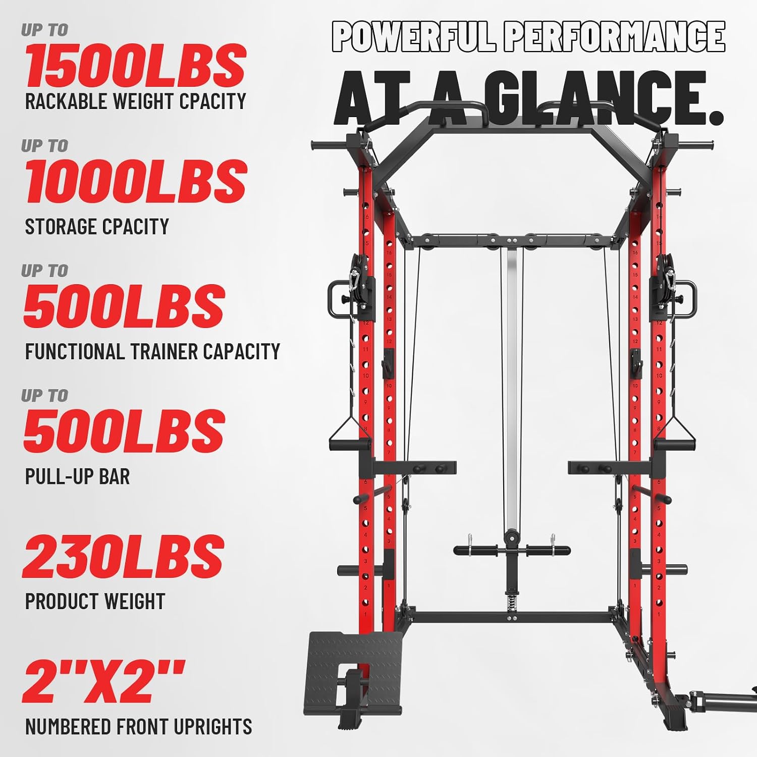 Power Cage with Cable Crossove - Home Gym Lat Pulldown 评论和价格